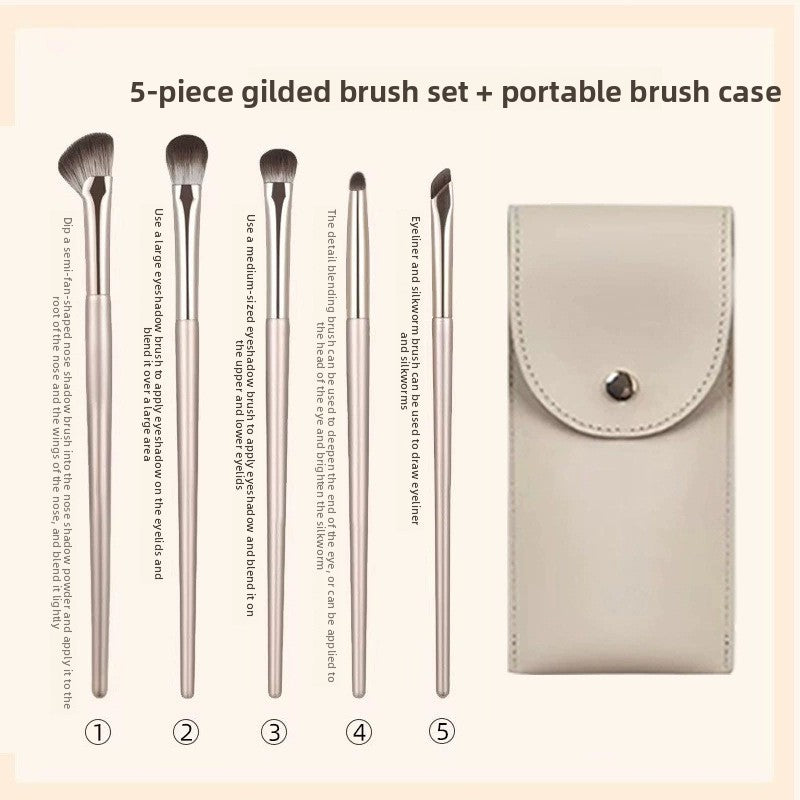 Gilded Makeup Brush Set with Travel Case