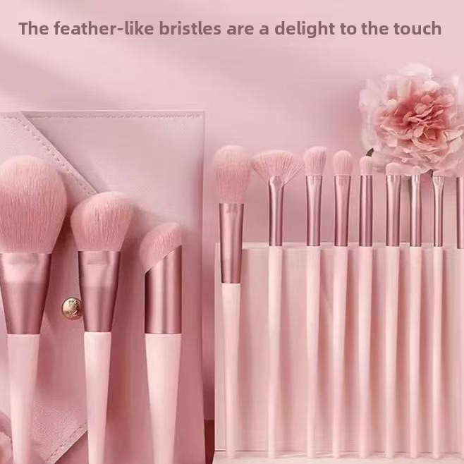 Pink Heart Makeup Brush Set